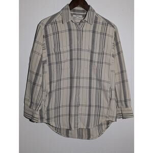 Madewell Flannel Button-Up Shirt in Plaid with Pockets Size M